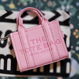 Marc Jacobs Nano Tote Bag purse charm keychain Fluro Pink! 🩷